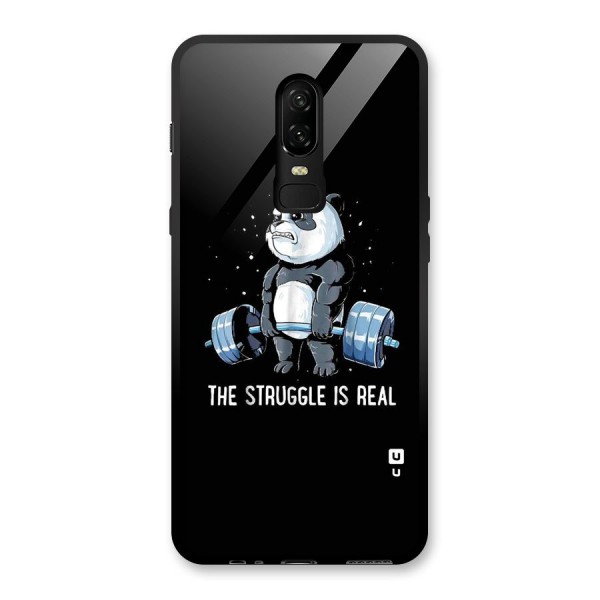 Struggle is Real Panda Glass Back Case for OnePlus 6