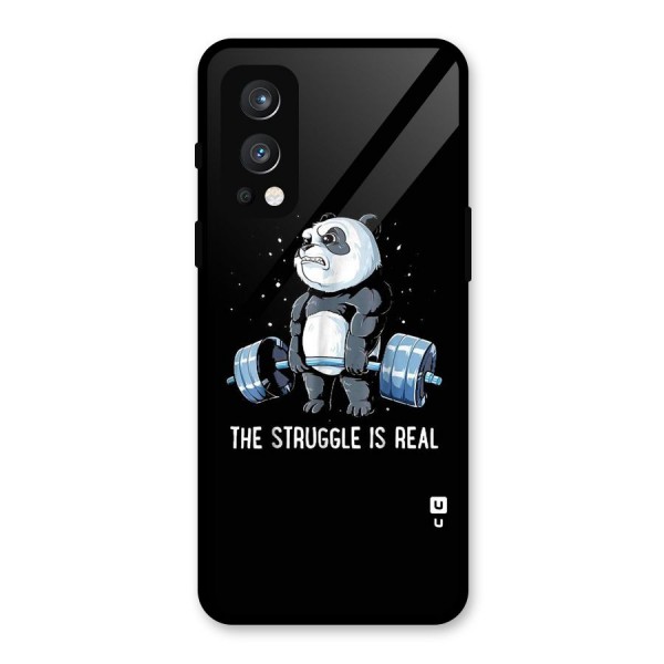 Struggle is Real Panda Glass Back Case for OnePlus Nord 2 5G
