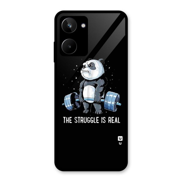 Struggle is Real Panda Glass Back Case for Realme 10