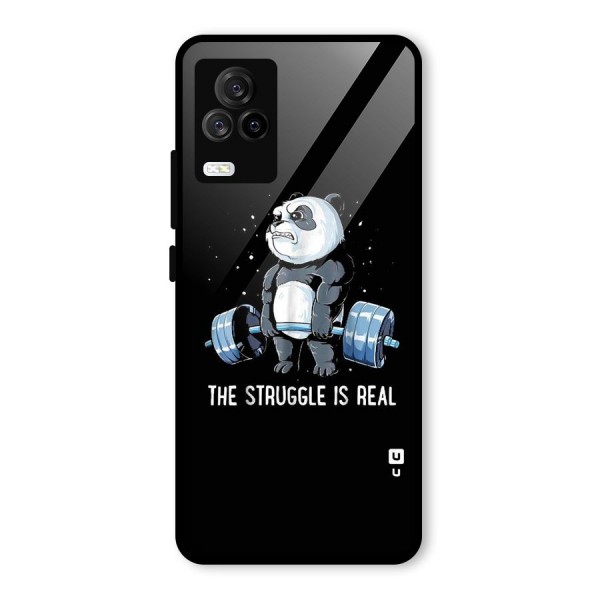 Struggle is Real Panda Glass Back Case for Vivo iQOO 7 Legend 5G