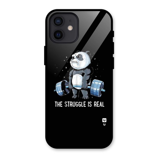 Struggle is Real Panda Glass Back Case for iPhone 12