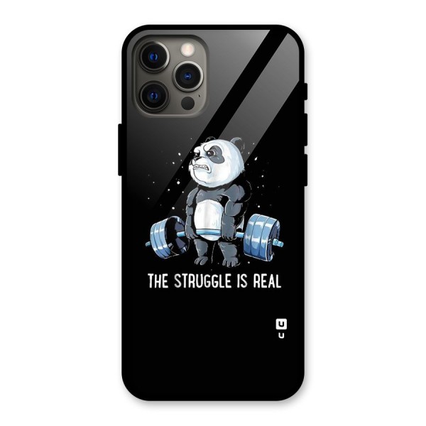 Struggle is Real Panda Glass Back Case for iPhone 12 Pro Max