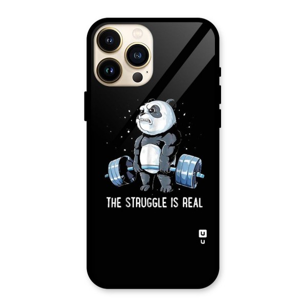 Struggle is Real Panda Glass Back Case for iPhone 13 Pro Max
