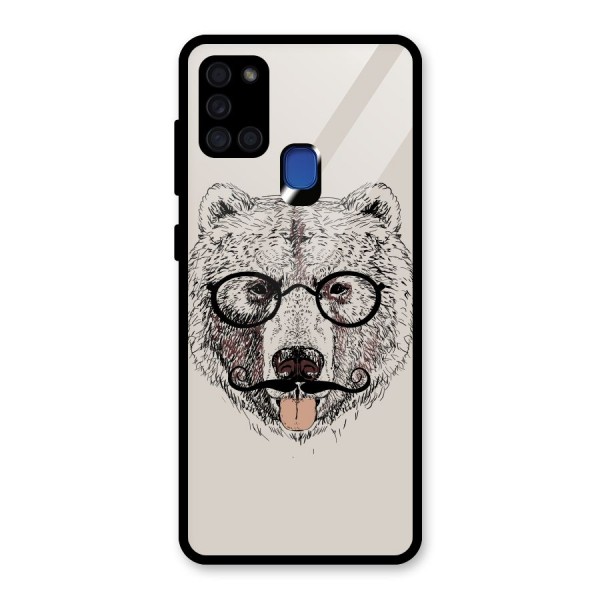 Studious Bear Glass Back Case for Galaxy A21s