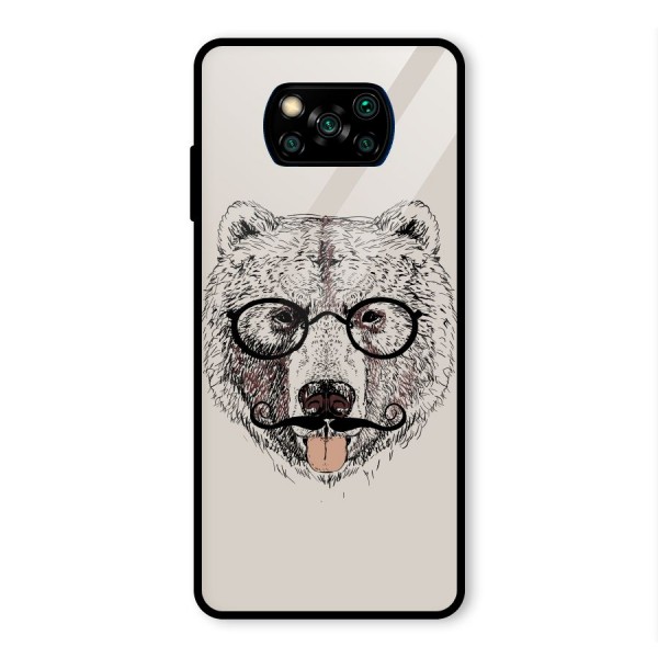 Studious Bear Glass Back Case for Poco X3 Pro