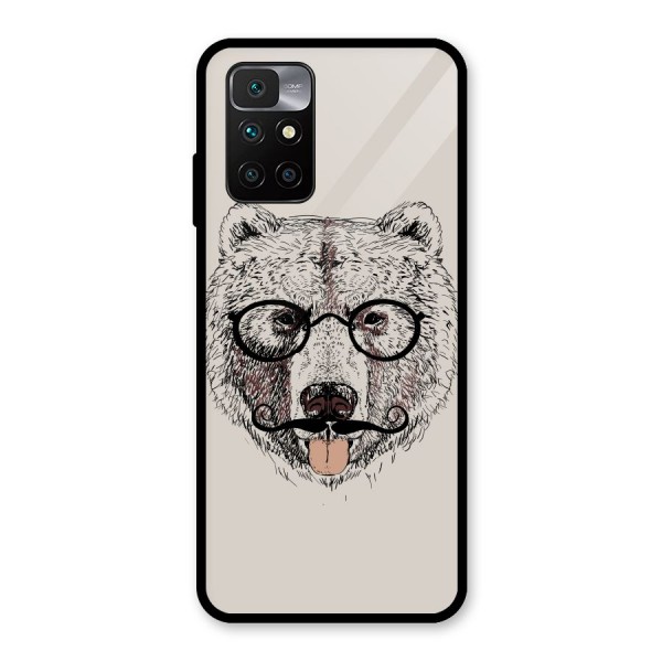 Studious Bear Glass Back Case for Redmi 10 Prime