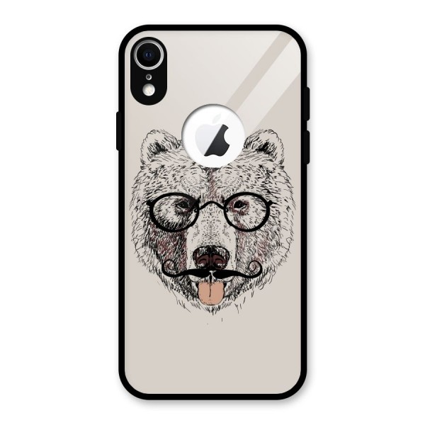 Studious Bear Glass Back Case for iPhone XR Logo Cut