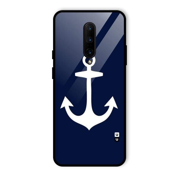 Stylish Anchor Design Glass Back Case for OnePlus 7 Pro