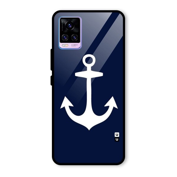 Stylish Anchor Design Glass Back Case for Vivo V20 Pro