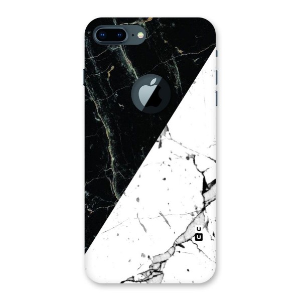 Stylish Diagonal Marble Back Case for iPhone 7 Plus Logo Cut