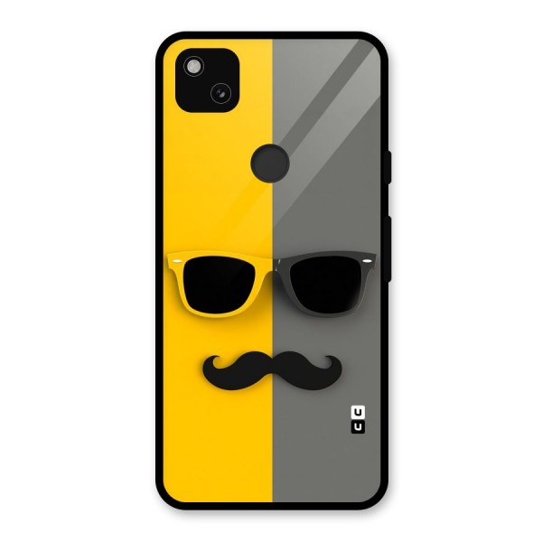 Sunglasses and Moustache Glass Back Case for Google Pixel 4a