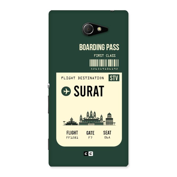 Surat Boarding Pass Back Case for Sony Xperia M2