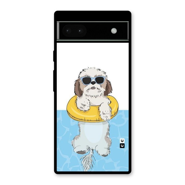 Swimming Doggo Glass Back Case for Google Pixel 6a