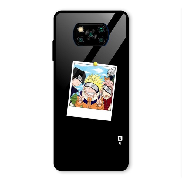 Team Kakashi Cute Glass Back Case for Poco X3 Pro