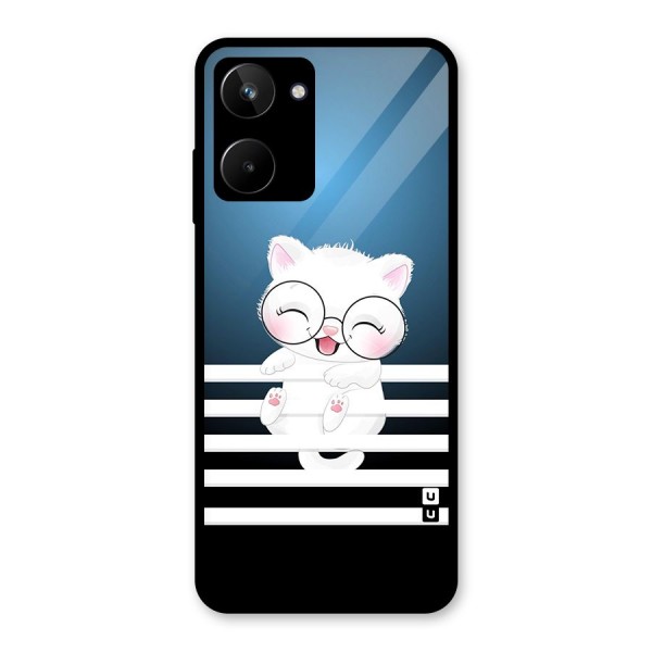 The Cat on Stripes Glass Back Case for Realme 10