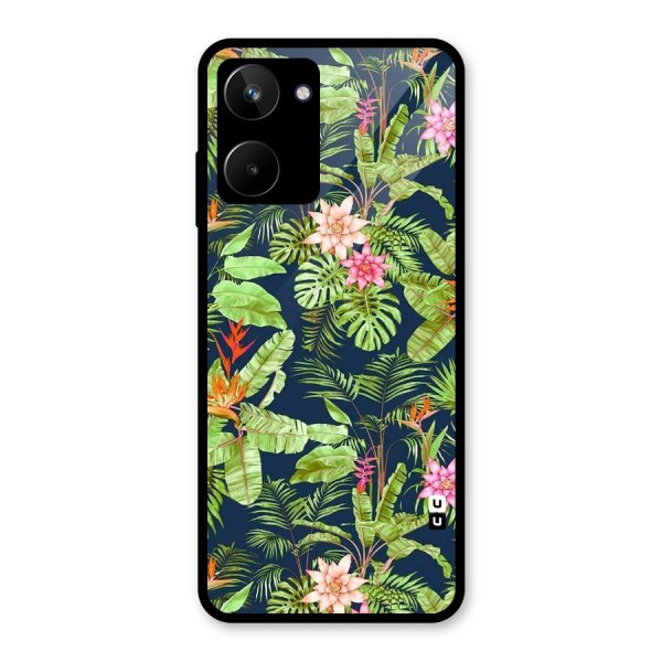 Tiny Flower Leaves Glass Back Case for Realme 10