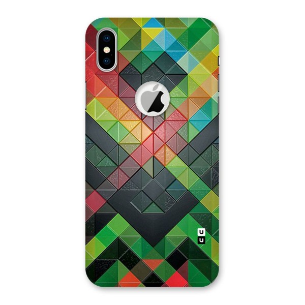 Too Much Colors Pattern Back Case for iPhone X Logo Cut