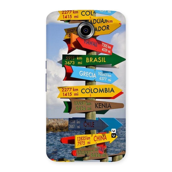 Travel Directions Back Case for Nexsus 6