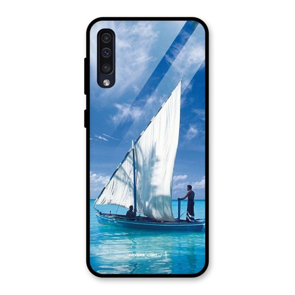 Travel Ship Glass Back Case for Galaxy A50