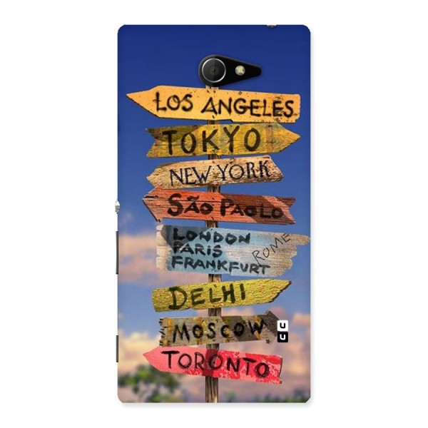 Travel Signs Back Case for Sony Xperia M2