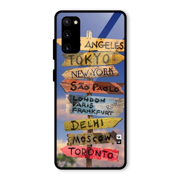 Travel Signs Glass Back Case for Galaxy S20 FE 5G