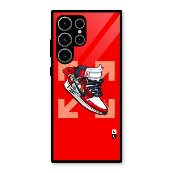 Trendy Air Shoes Glass Back Case for Galaxy S23 Ultra