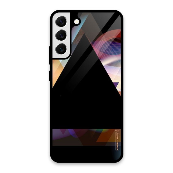 Triangle Black Abstract Glass Back Case for Galaxy S22 Plus 5G