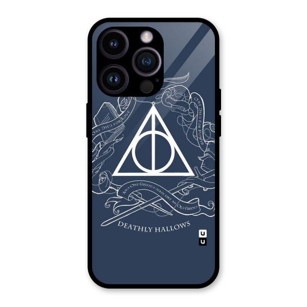 Triangle Blue Glass Back Case for iPhone 14 Pro