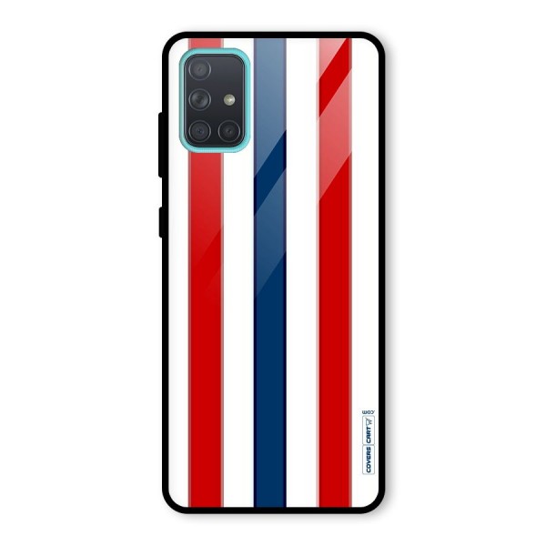 Tricolor Stripes Glass Back Case for Galaxy A71