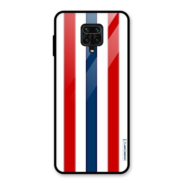 Tricolor Stripes Glass Back Case for Redmi Note 9 Pro