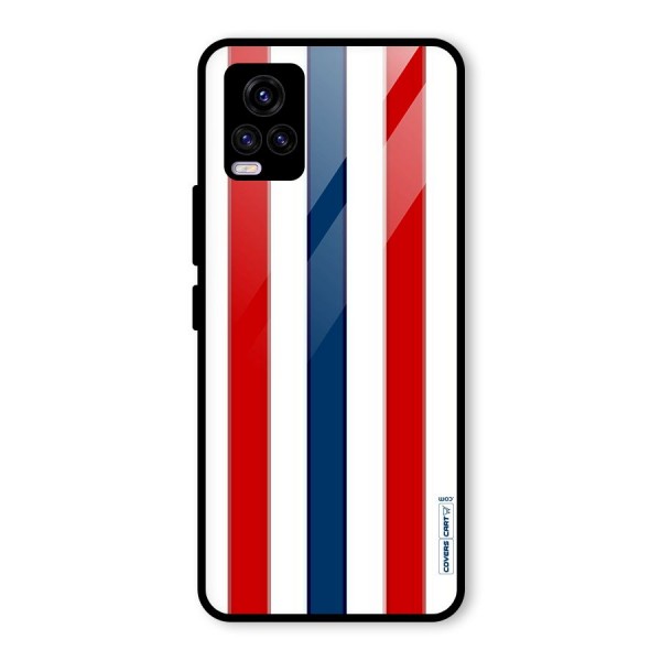 Tricolor Stripes Glass Back Case for Vivo V20