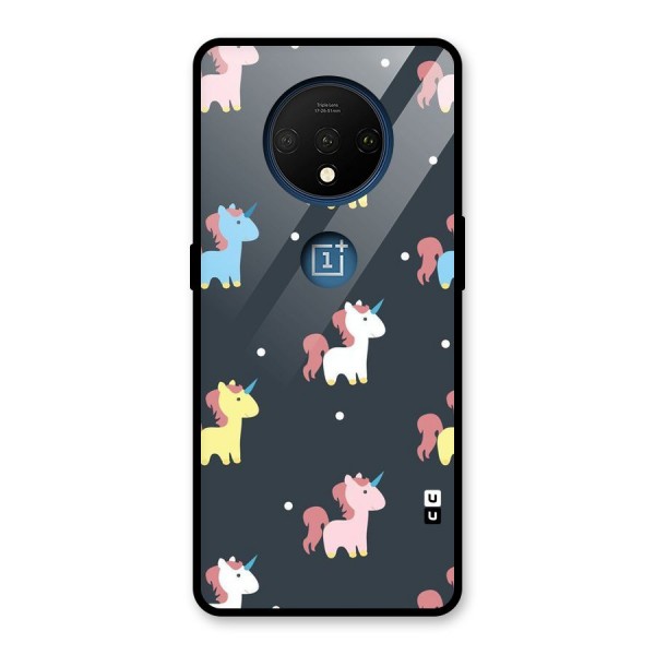 Unicorn Pattern Glass Back Case for OnePlus 7T