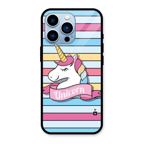 Unicorn Stripes Glass Back Case for iPhone 13 Pro