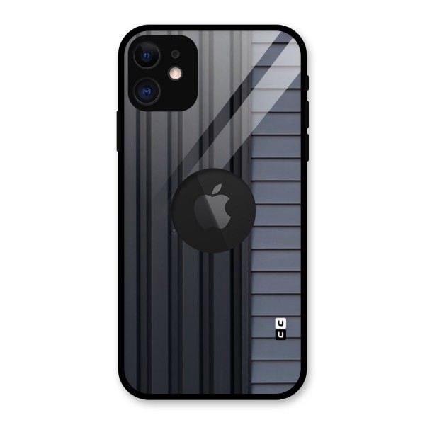 Vertical Horizontal Glass Back Case for iPhone 11 Logo Cut