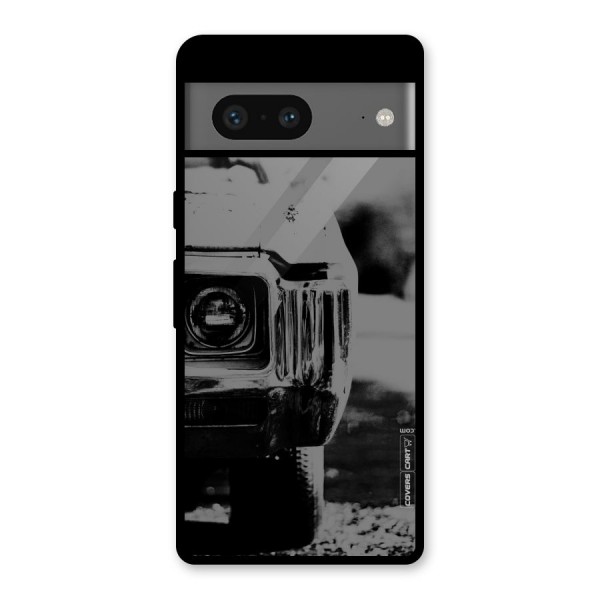 Vintage Car Black and White Glass Back Case for Google Pixel 7