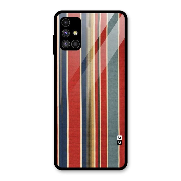Vintage Disort Stripes Glass Back Case for Galaxy M51