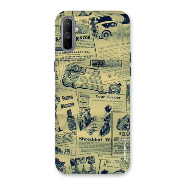 Vintage Newspaper Cutouts Back Case for Realme C3