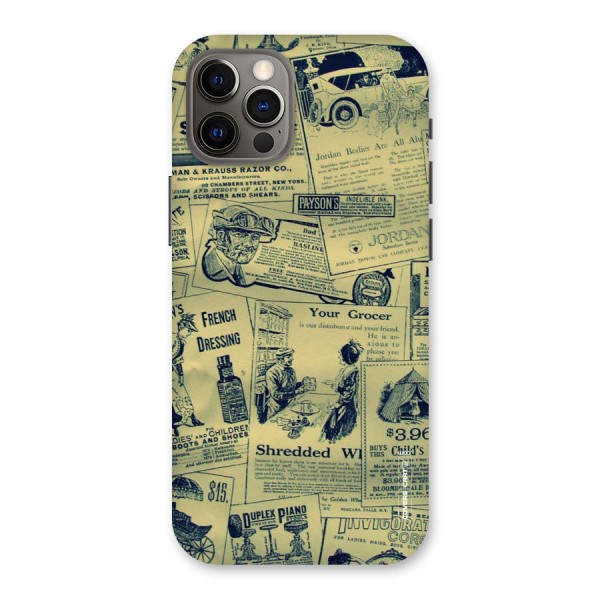 Vintage Newspaper Cutouts Back Case for iPhone 12 Pro