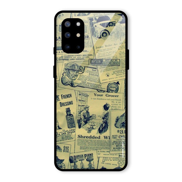 Vintage Newspaper Cutouts Glass Back Case for OnePlus 8T
