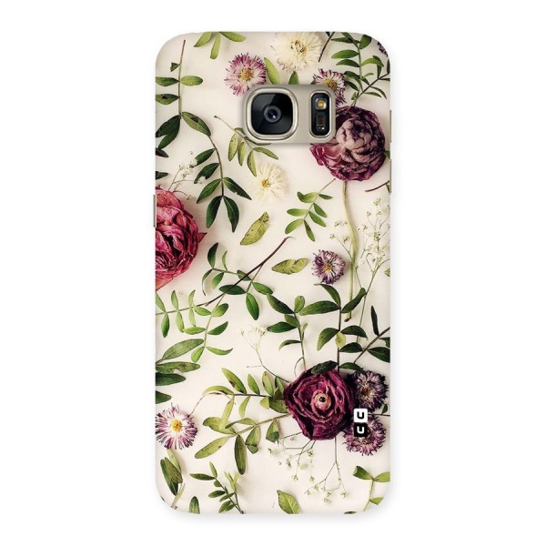 Vintage Rust Floral Back Case for Galaxy S7