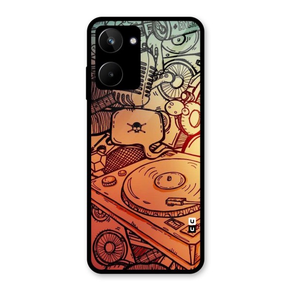 Vinyl Design Glass Back Case for Realme 10