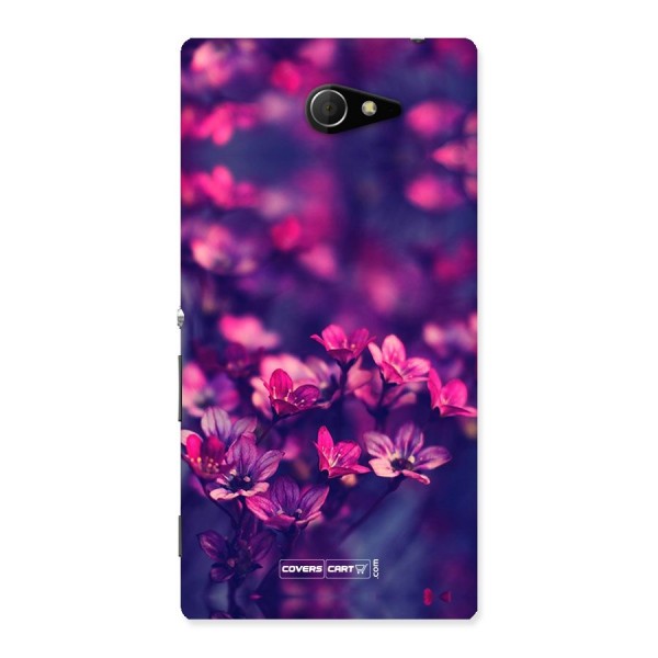 Violet Floral Back Case for Sony Xperia M2