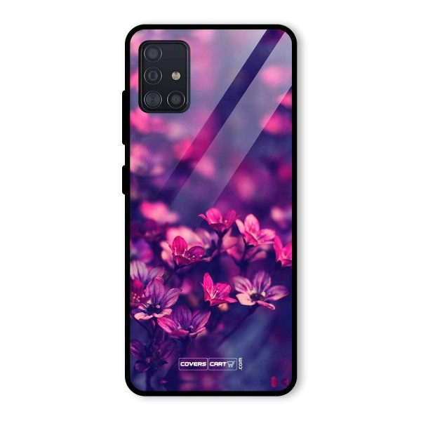 Violet Floral Glass Back Case for Galaxy A51