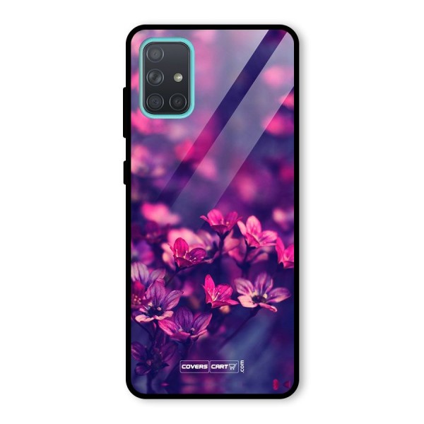 Violet Floral Glass Back Case for Galaxy A71