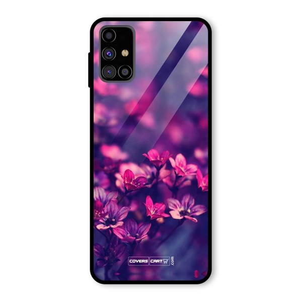Violet Floral Glass Back Case for Galaxy M31s
