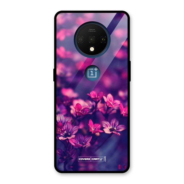 Violet Floral Glass Back Case for OnePlus 7T