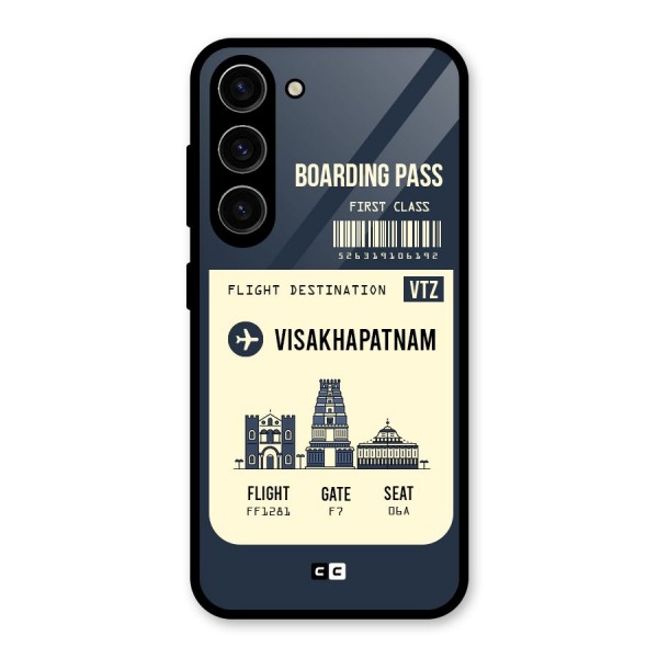 Vishakapatnam Boarding Pass Glass Back Case for Galaxy S23