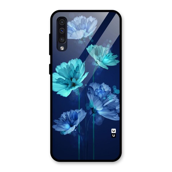 Water Flowers Glass Back Case for Galaxy A50