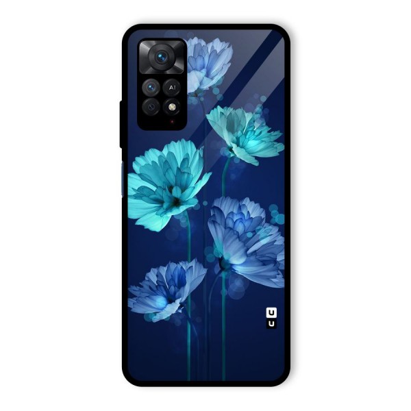 Water Flowers Glass Back Case for Redmi Note 11 Pro Plus 5G