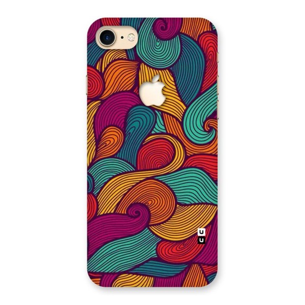 Whimsical Colors Back Case for iPhone 7 Apple Cut